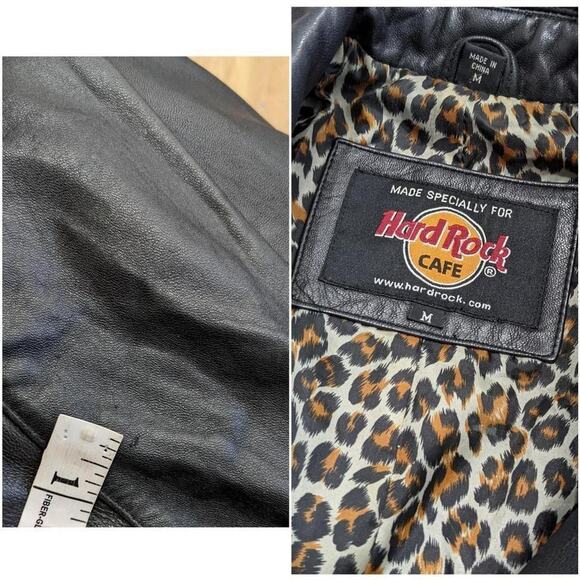 Y2K Hard Rock Cafe Houston Leather Jacket Size Medium - Picture 4 of 4